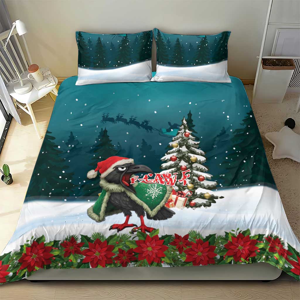 F Caw F Raven Santa Bedding Set Funny Christmas - Wonder Print Shop