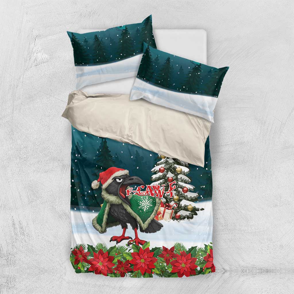 F Caw F Raven Santa Bedding Set Funny Christmas - Wonder Print Shop