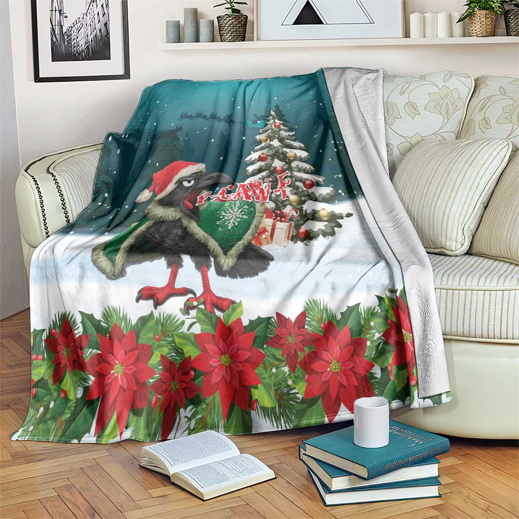 F Caw F Raven Santa Blanket Funny Christmas - Wonder Print Shop