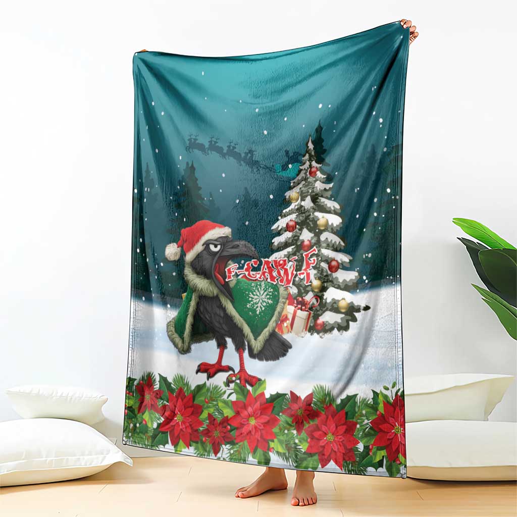 F Caw F Raven Santa Blanket Funny Christmas - Wonder Print Shop