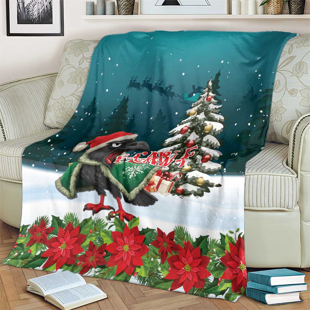 F Caw F Raven Santa Blanket Funny Christmas - Wonder Print Shop