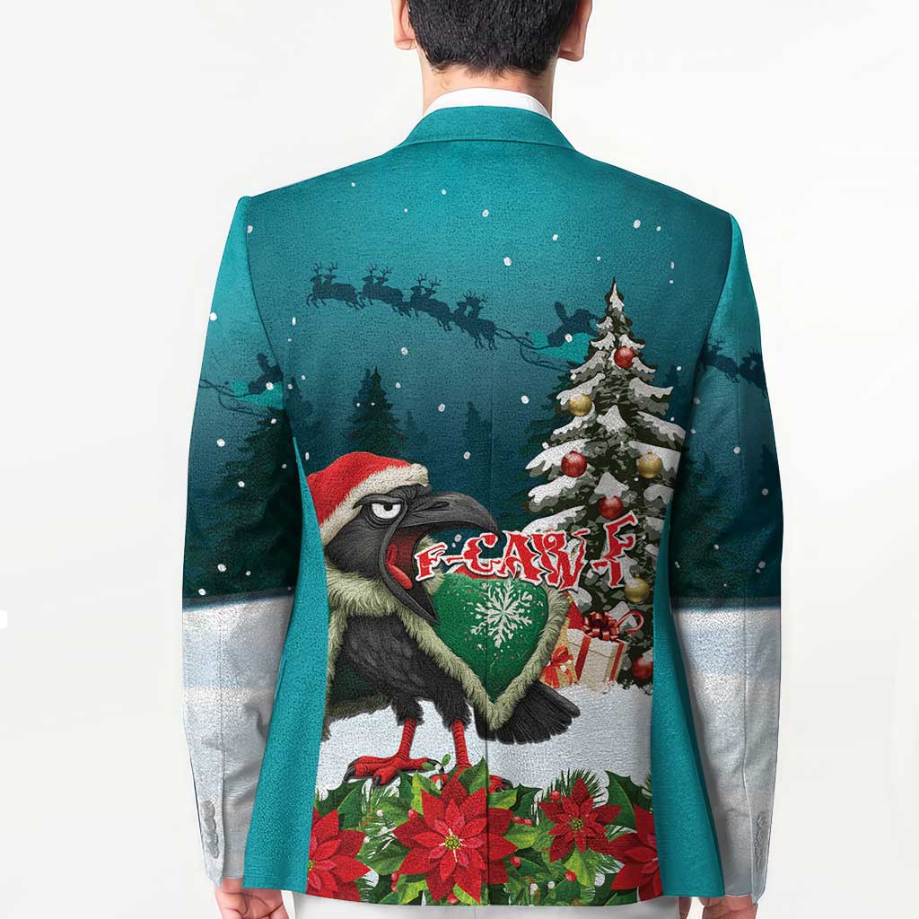 F Caw F Raven Santa Blazer Funny Christmas - Wonder Print Shop