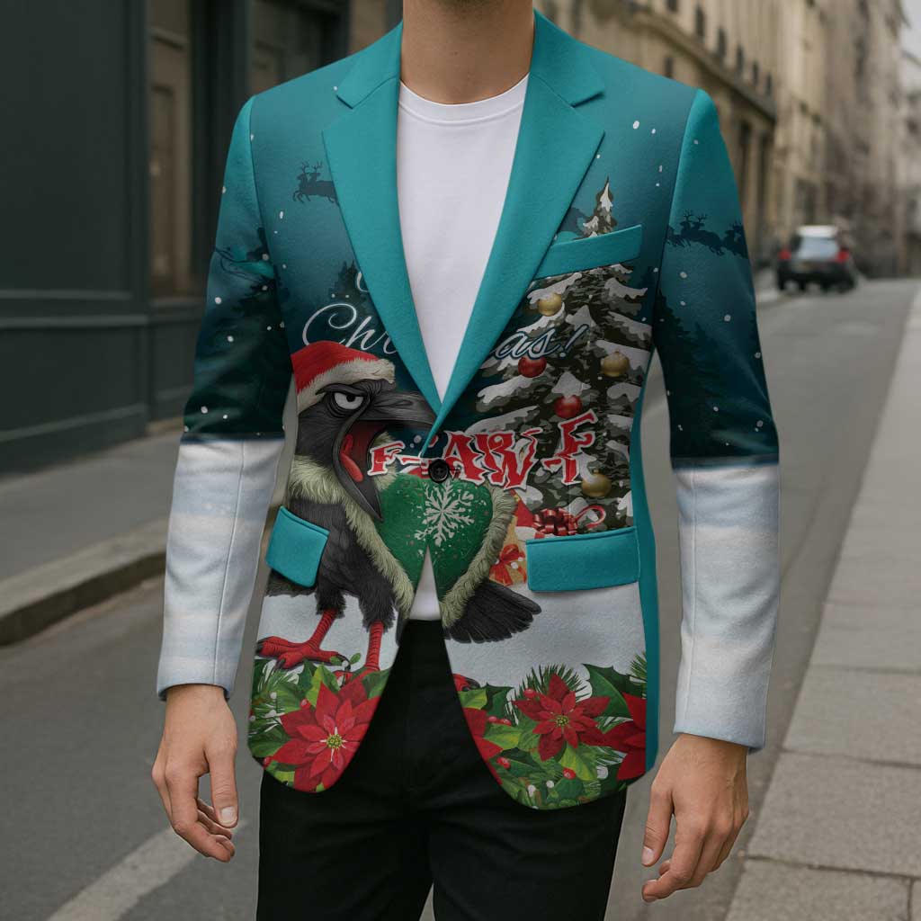 F Caw F Raven Santa Blazer Funny Christmas - Wonder Print Shop