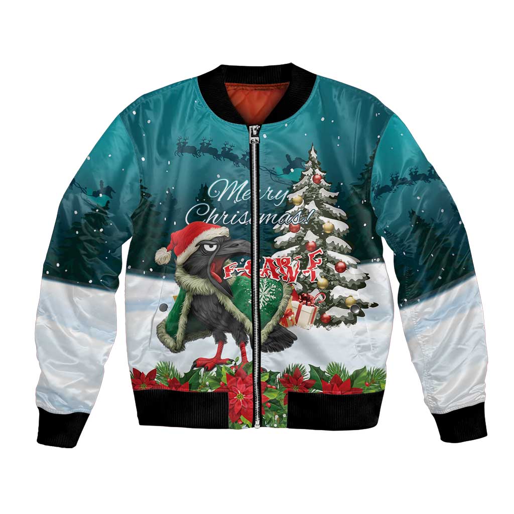 F Caw F Raven Santa Bomber Jacket Funny Christmas - Wonder Print Shop