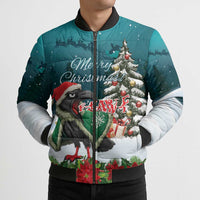 F Caw F Raven Santa Bomber Puffer Jacket Funny Christmas - Wonder Print Shop