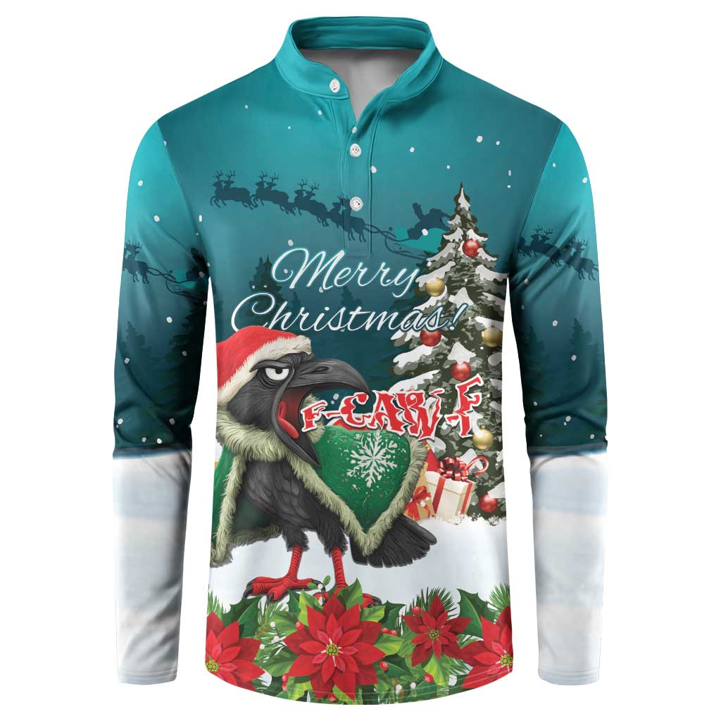 F Caw F Raven Santa Button Sweatshirt Funny Christmas - Wonder Print Shop