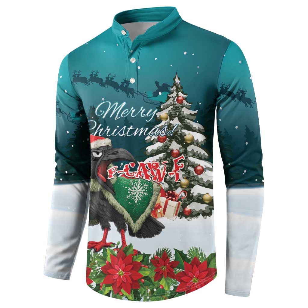 F Caw F Raven Santa Button Sweatshirt Funny Christmas - Wonder Print Shop