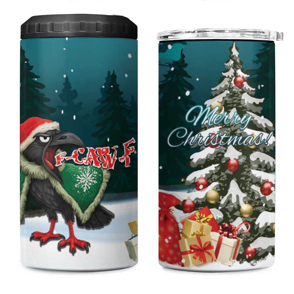 F Caw F Raven Santa 4 in 1 Can Cooler Tumbler Funny Christmas - Wonder Print Shop