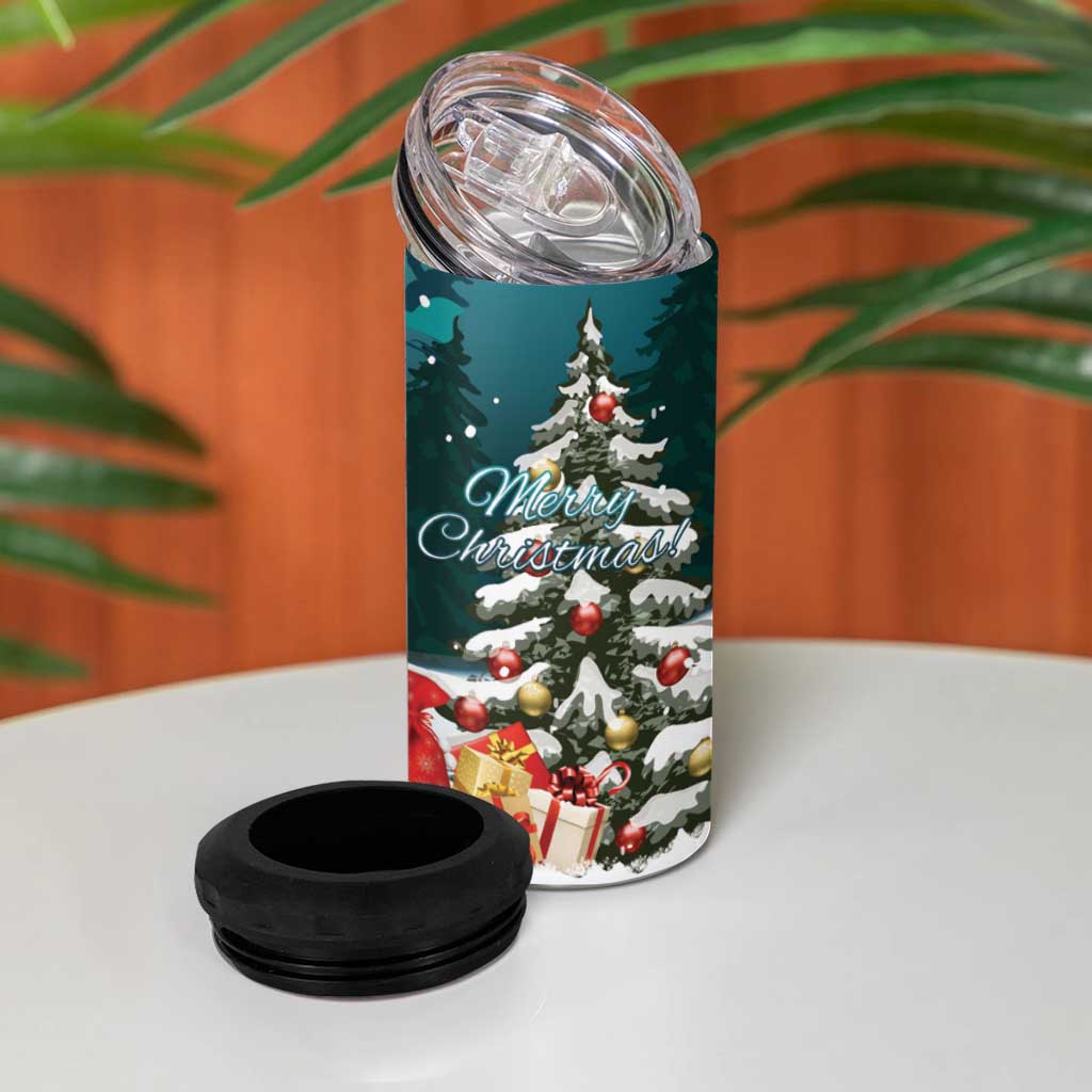 F Caw F Raven Santa 4 in 1 Can Cooler Tumbler Funny Christmas - Wonder Print Shop
