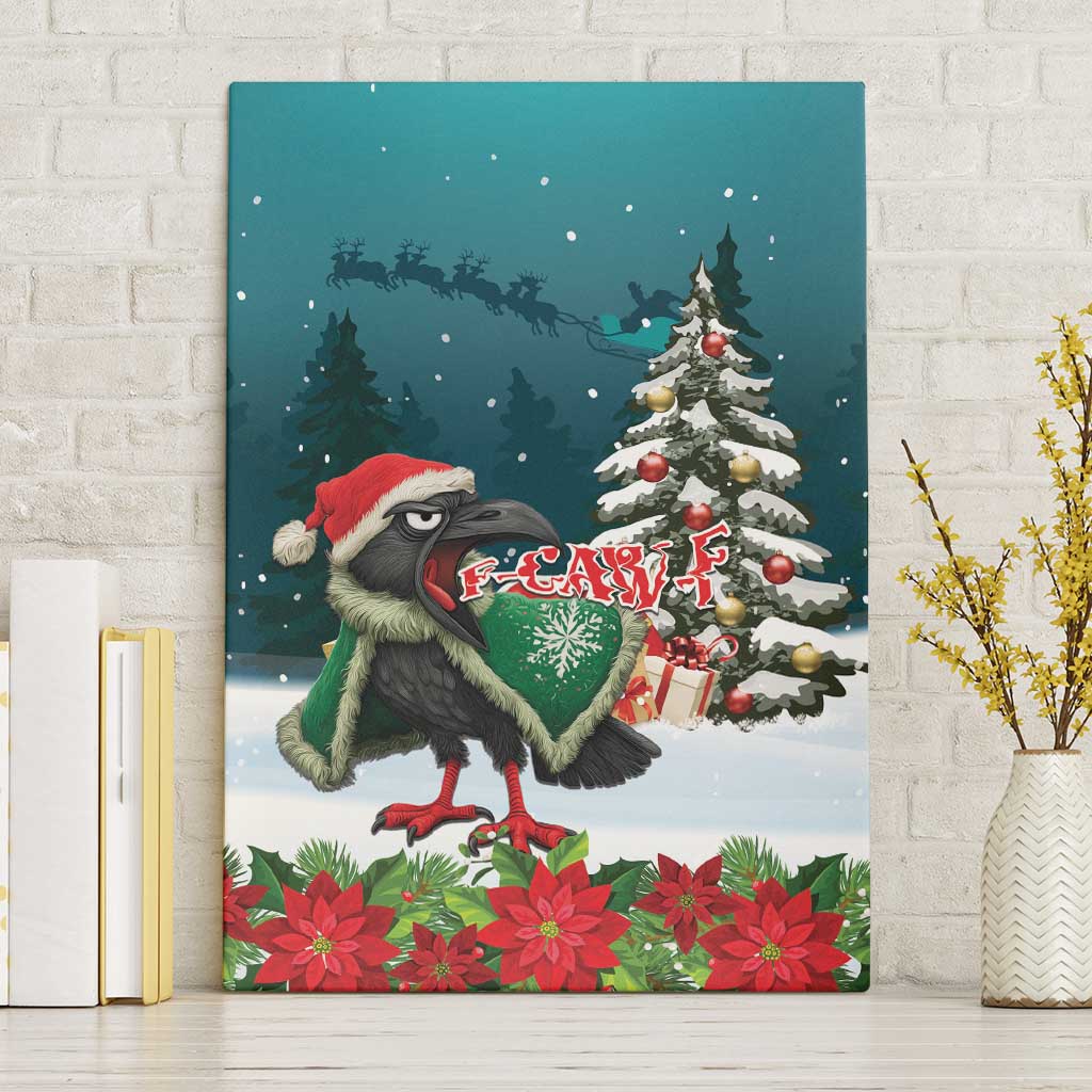 F Caw F Raven Santa Canvas Wall Art Funny Christmas - Wonder Print Shop