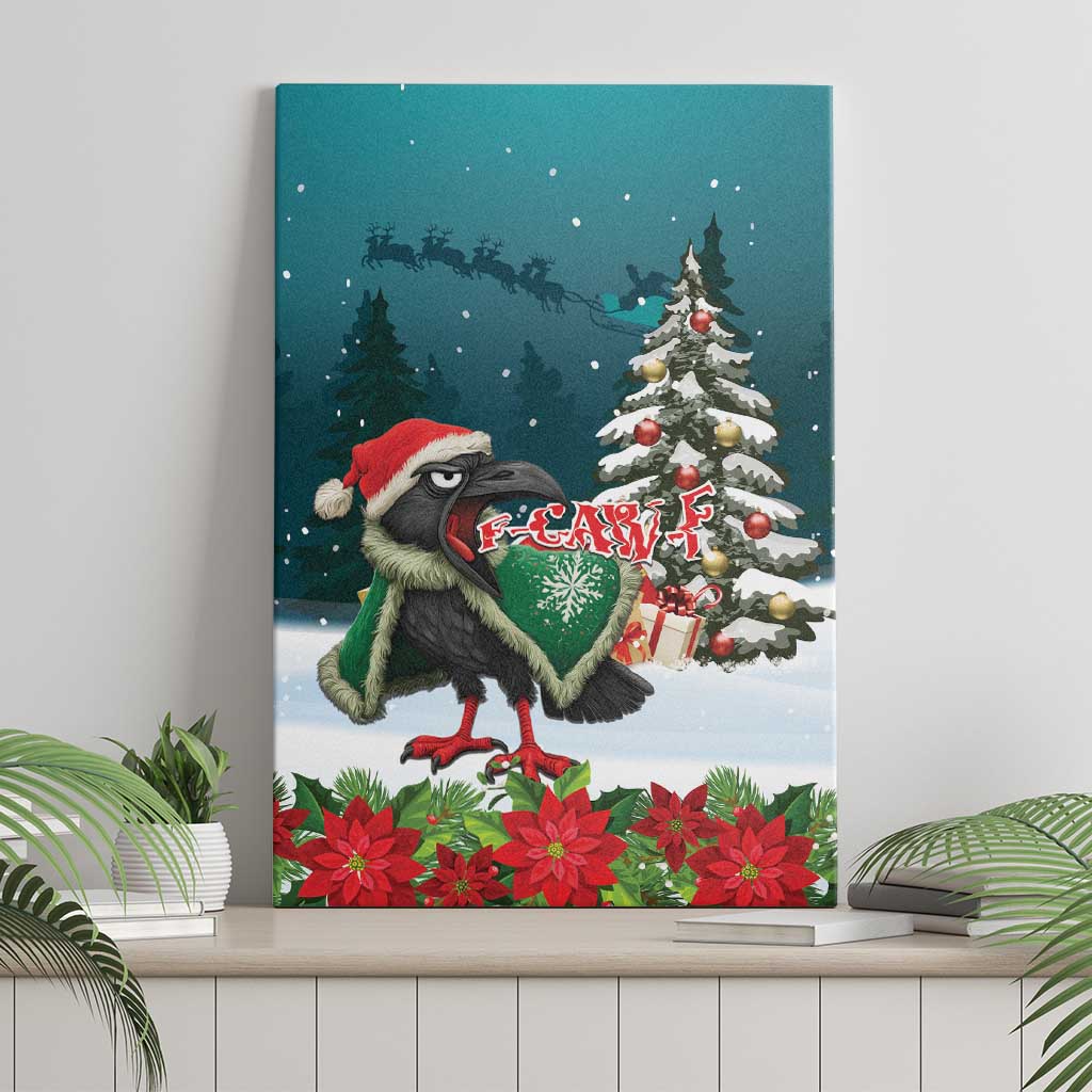 F Caw F Raven Santa Canvas Wall Art Funny Christmas - Wonder Print Shop
