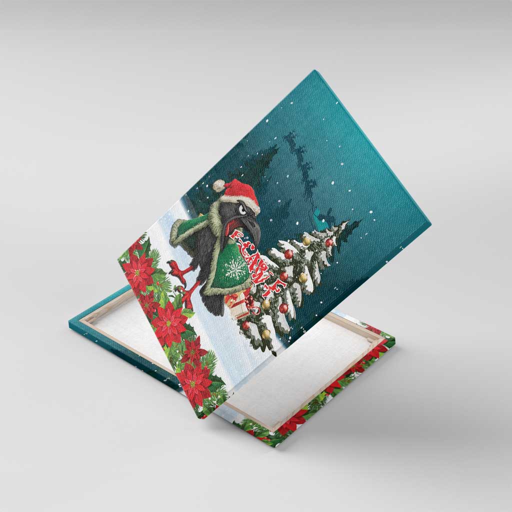 F Caw F Raven Santa Canvas Wall Art Funny Christmas - Wonder Print Shop