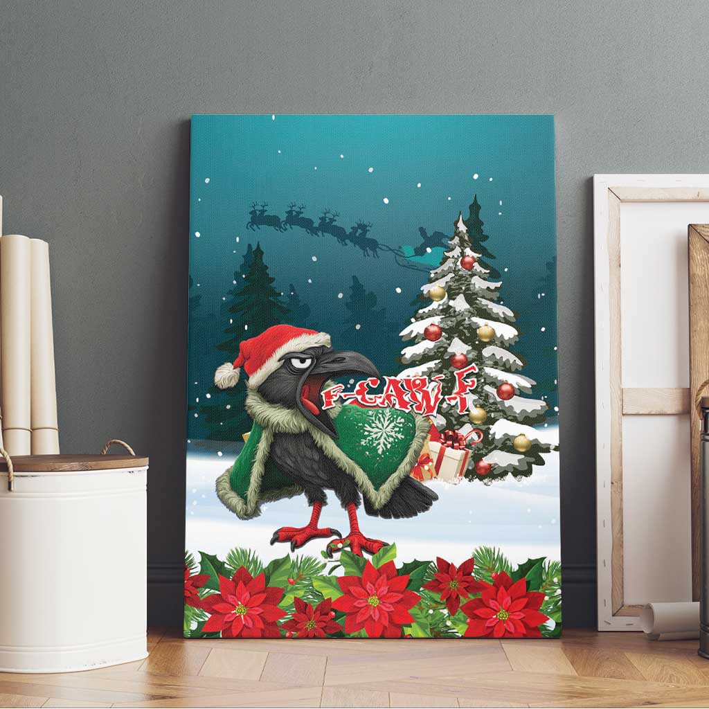 F Caw F Raven Santa Canvas Wall Art Funny Christmas - Wonder Print Shop