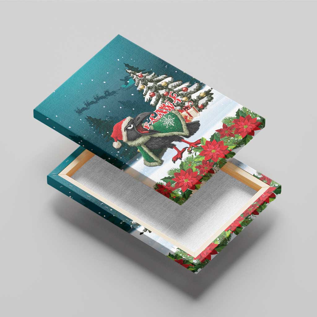 F Caw F Raven Santa Canvas Wall Art Funny Christmas - Wonder Print Shop