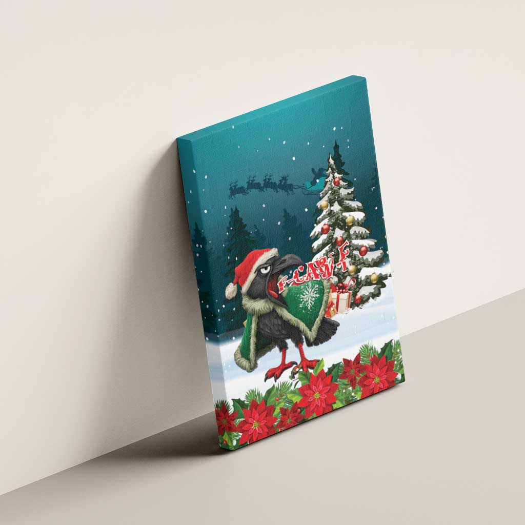 F Caw F Raven Santa Canvas Wall Art Funny Christmas - Wonder Print Shop