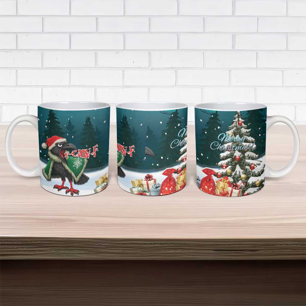 F Caw F Raven Santa Ceramic Mug Funny Christmas - Wonder Print Shop