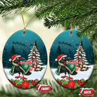 F Caw F Raven Santa Ceramic Ornament Funny Christmas - Wonder Print Shop