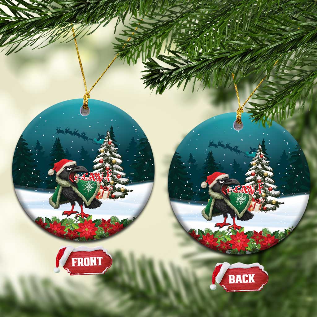 F Caw F Raven Santa Ceramic Ornament Funny Christmas - Wonder Print Shop