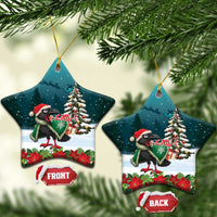 F Caw F Raven Santa Ceramic Ornament Funny Christmas - Wonder Print Shop