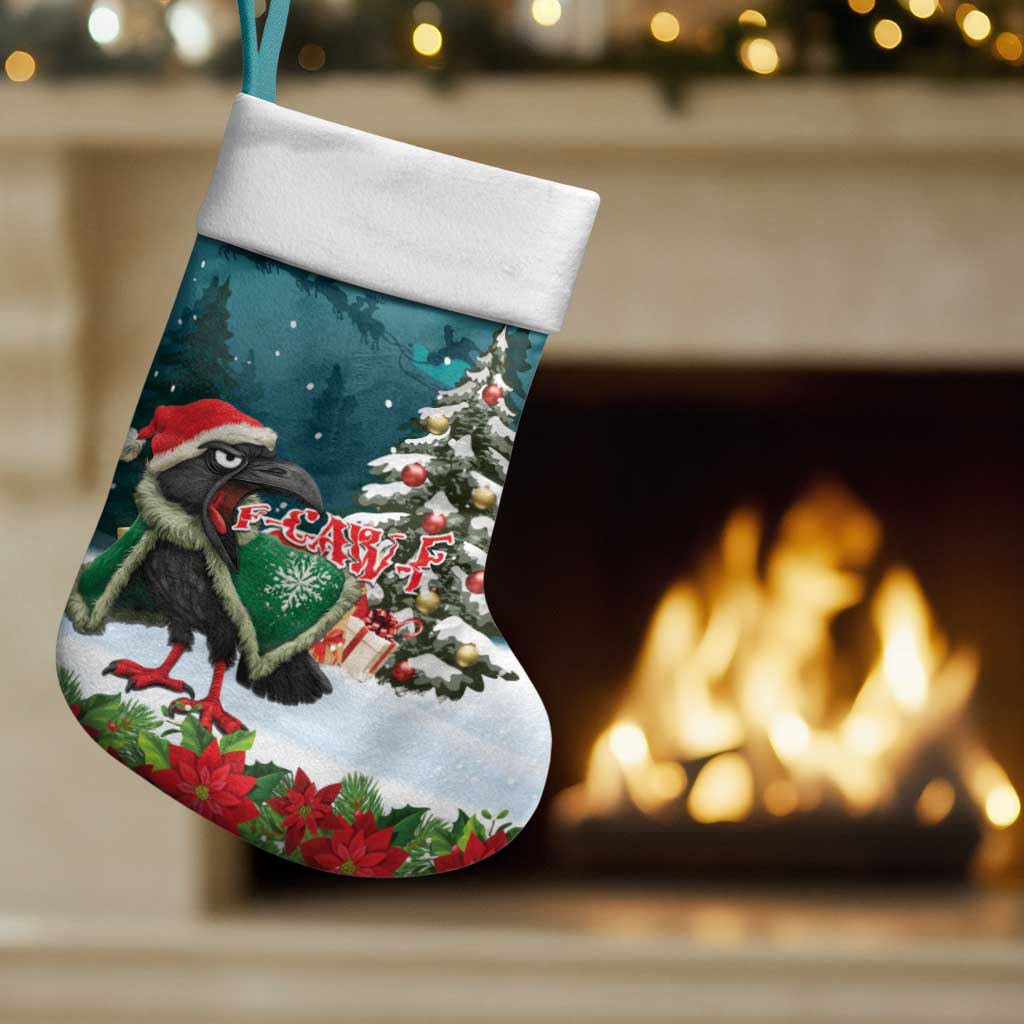 F Caw F Raven Santa Christmas Stocking Funny Christmas - Wonder Print Shop