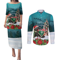 F Caw F Raven Santa Couples Matching Puletasi and Long Sleeve Button Shirt Funny Christmas - Wonder Print Shop