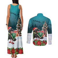 F Caw F Raven Santa Couples Matching Tank Maxi Dress and Long Sleeve Button Shirt Funny Christmas - Wonder Print Shop