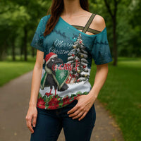 F Caw F Raven Santa Cross Shoulder Shirt Funny Christmas - Wonder Print Shop