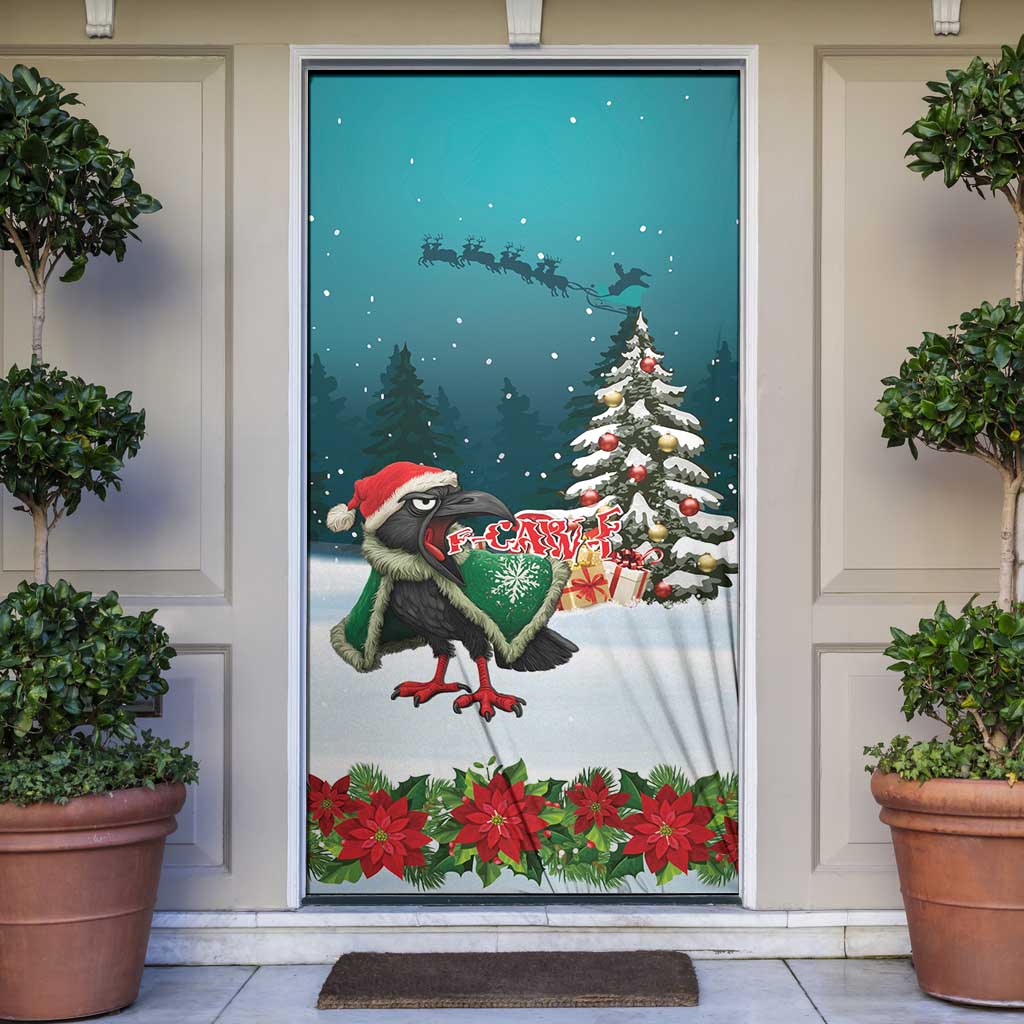 F Caw F Raven Santa Door Cover Funny Christmas - Wonder Print Shop