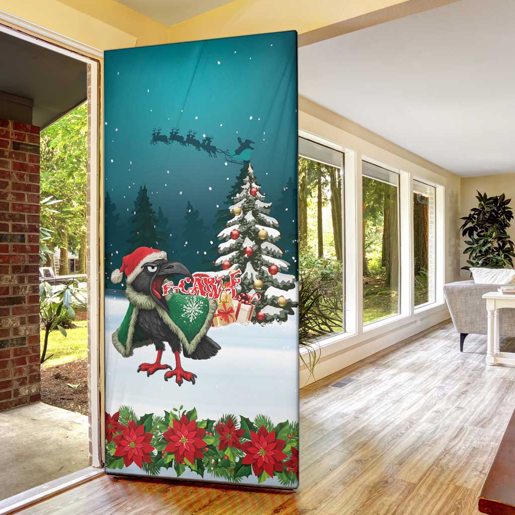 F Caw F Raven Santa Door Cover Funny Christmas - Wonder Print Shop