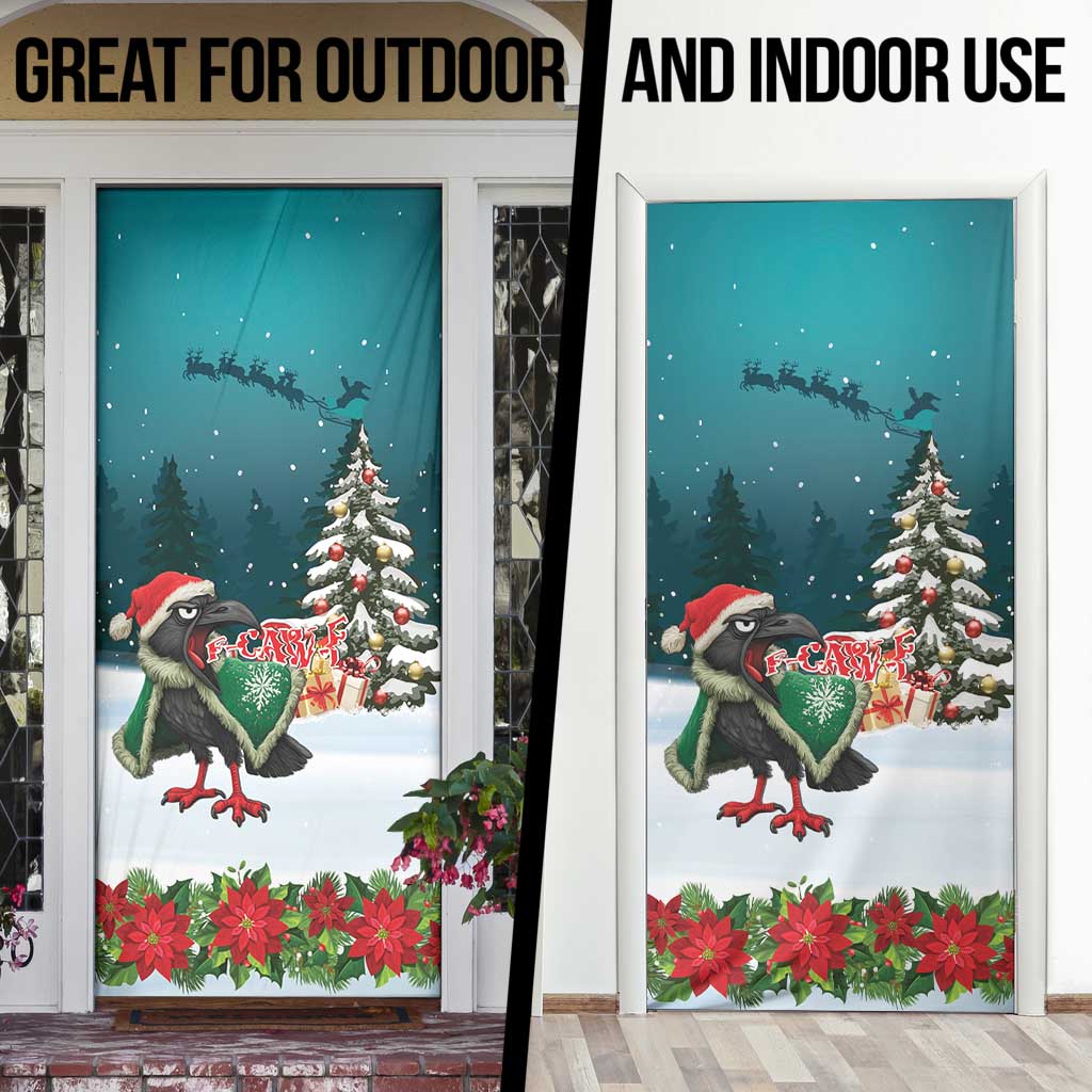 F Caw F Raven Santa Door Cover Funny Christmas - Wonder Print Shop