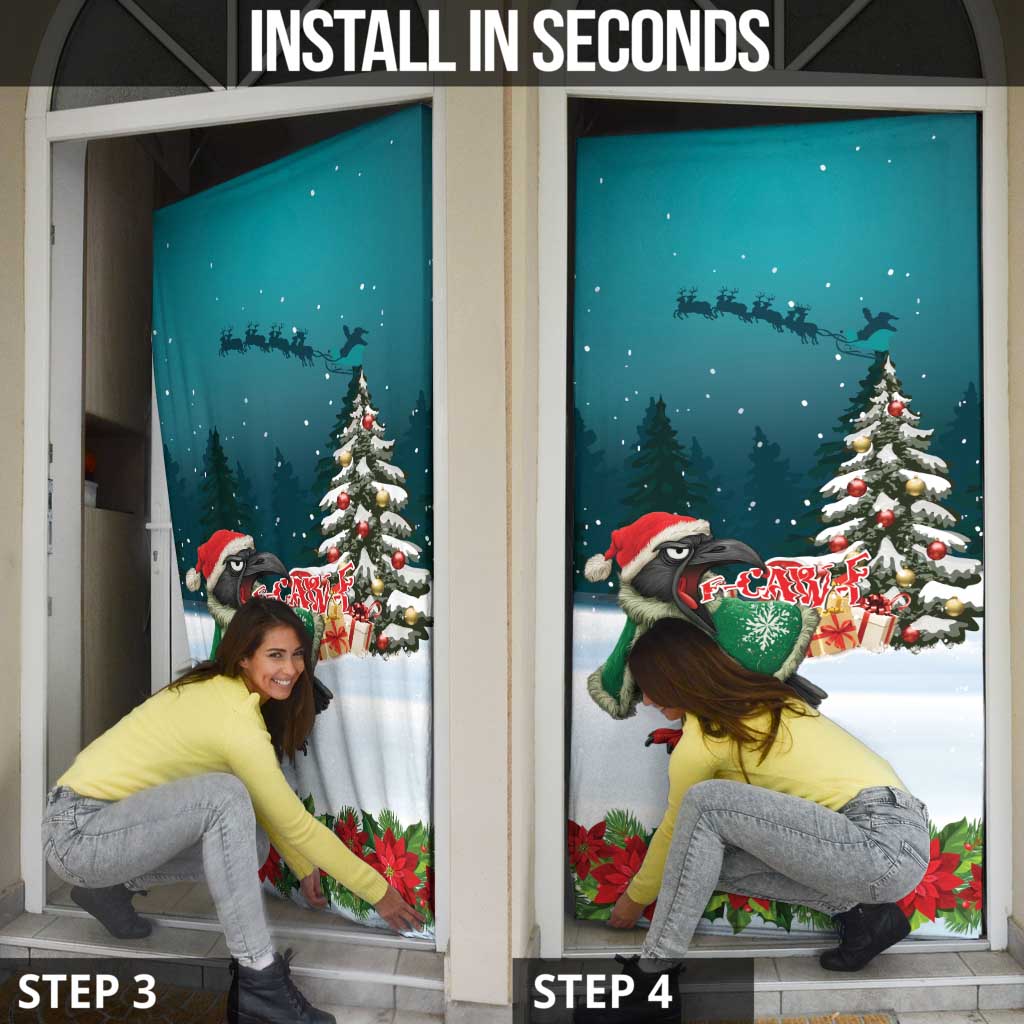 F Caw F Raven Santa Door Cover Funny Christmas - Wonder Print Shop