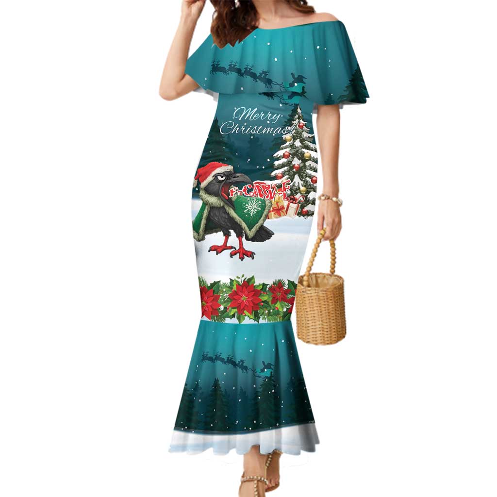 F Caw F Raven Santa Family Matching Mermaid Dress and Hawaiian Shirt Funny Christmas - Wonder Print Shop