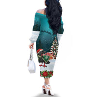 F Caw F Raven Santa Family Matching Off The Shoulder Long Sleeve Dress and Hawaiian Shirt Funny Christmas - Wonder Print Shop