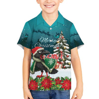 F Caw F Raven Santa Family Matching Off The Shoulder Long Sleeve Dress and Hawaiian Shirt Funny Christmas - Wonder Print Shop