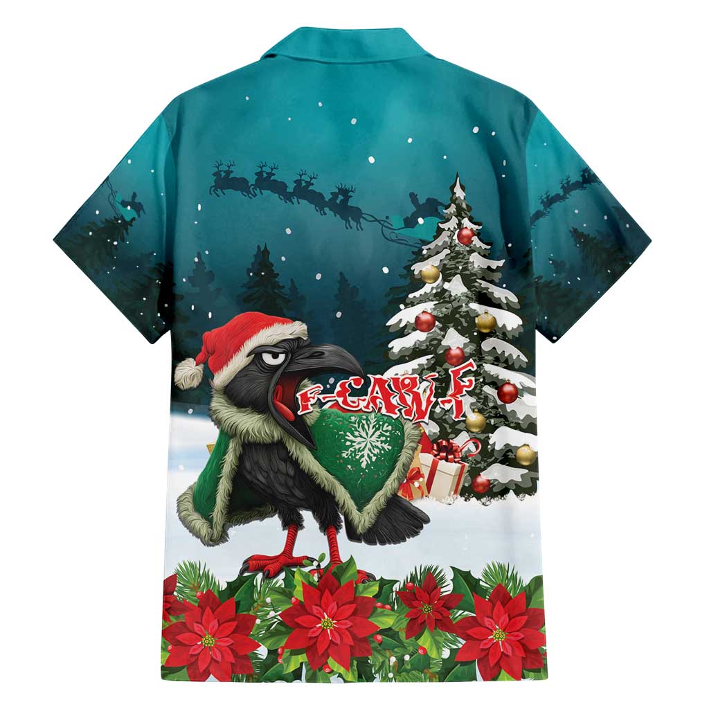 F Caw F Raven Santa Family Matching Off Shoulder Maxi Dress and Hawaiian Shirt Funny Christmas - Wonder Print Shop