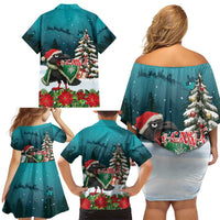 F Caw F Raven Santa Family Matching Off Shoulder Short Dress and Hawaiian Shirt Funny Christmas - Wonder Print Shop
