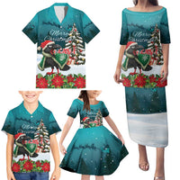F Caw F Raven Santa Family Matching Puletasi and Hawaiian Shirt Funny Christmas - Wonder Print Shop