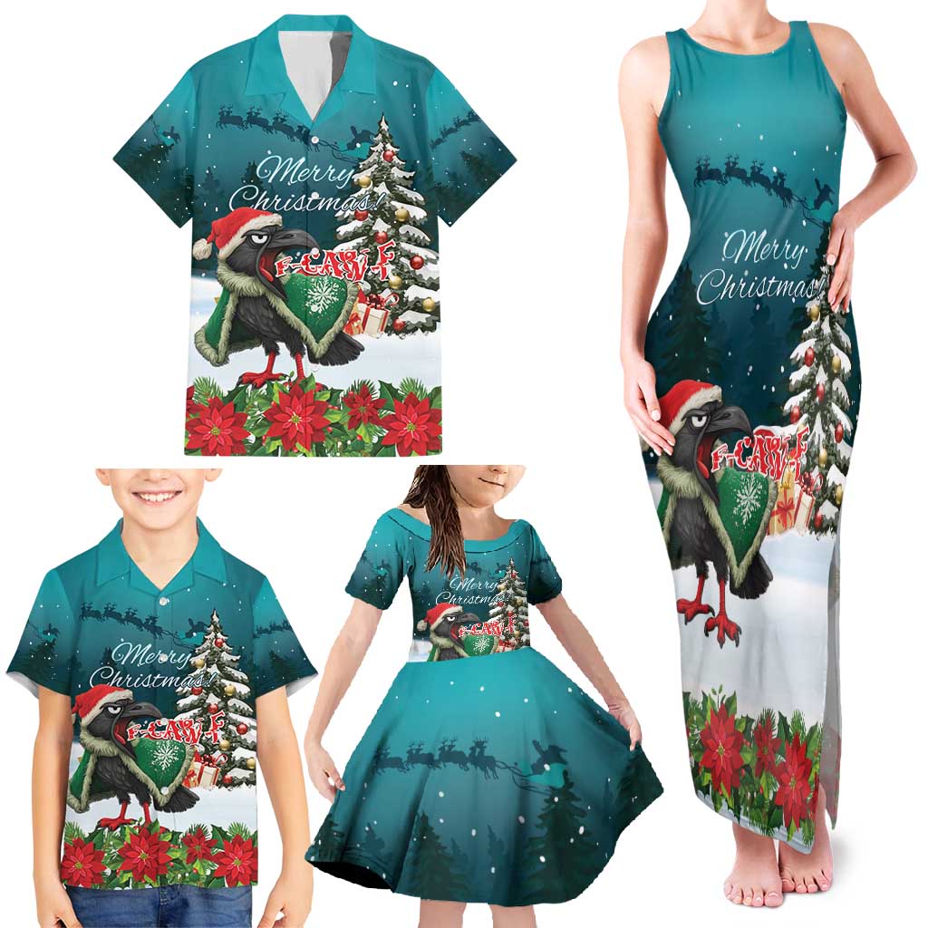 F Caw F Raven Santa Family Matching Tank Maxi Dress and Hawaiian Shirt Funny Christmas - Wonder Print Shop
