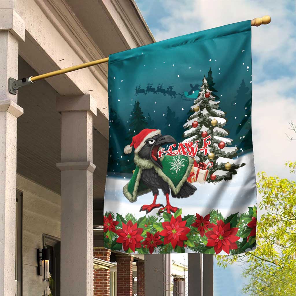 F Caw F Raven Santa Garden Flag Funny Christmas - Wonder Print Shop