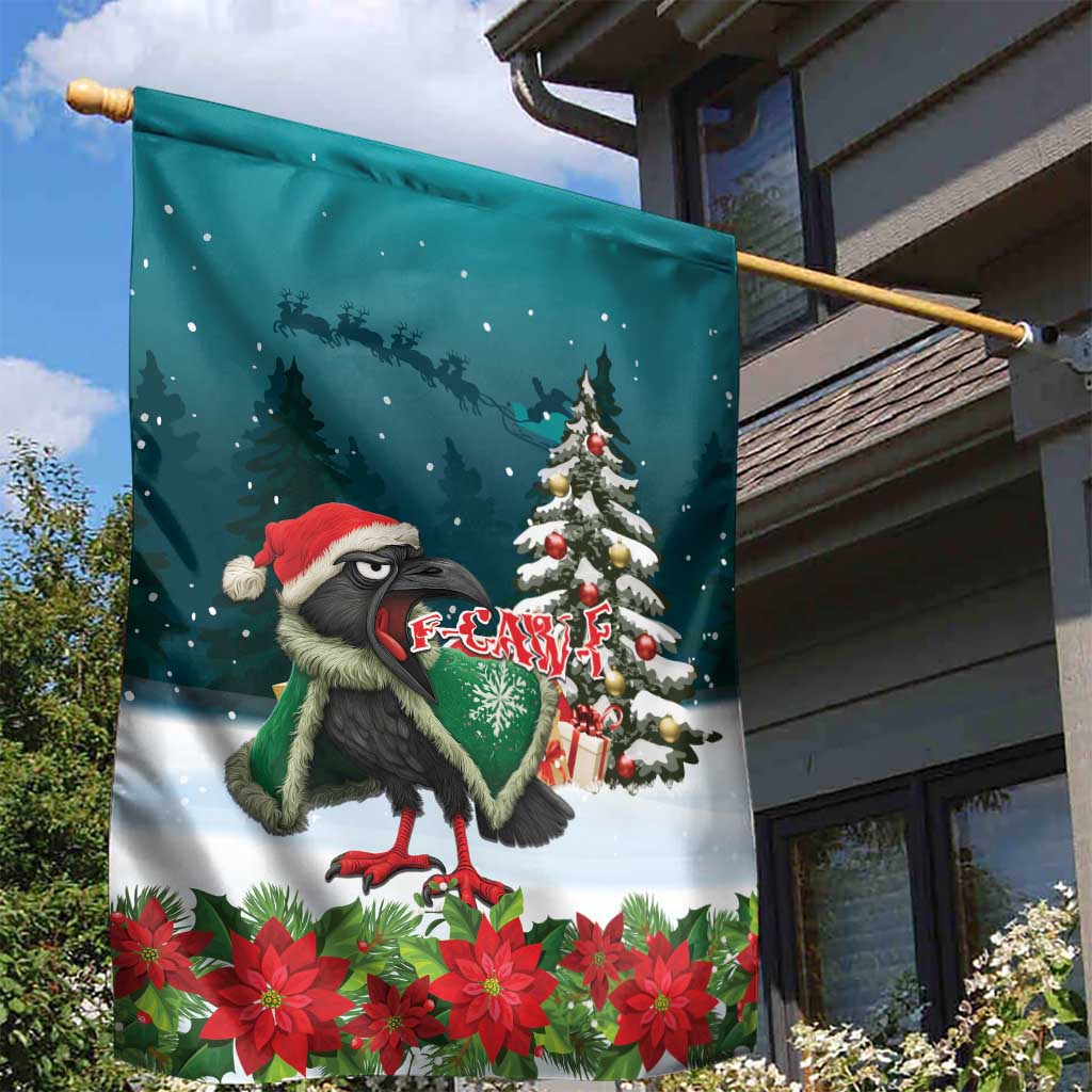 F Caw F Raven Santa Garden Flag Funny Christmas - Wonder Print Shop