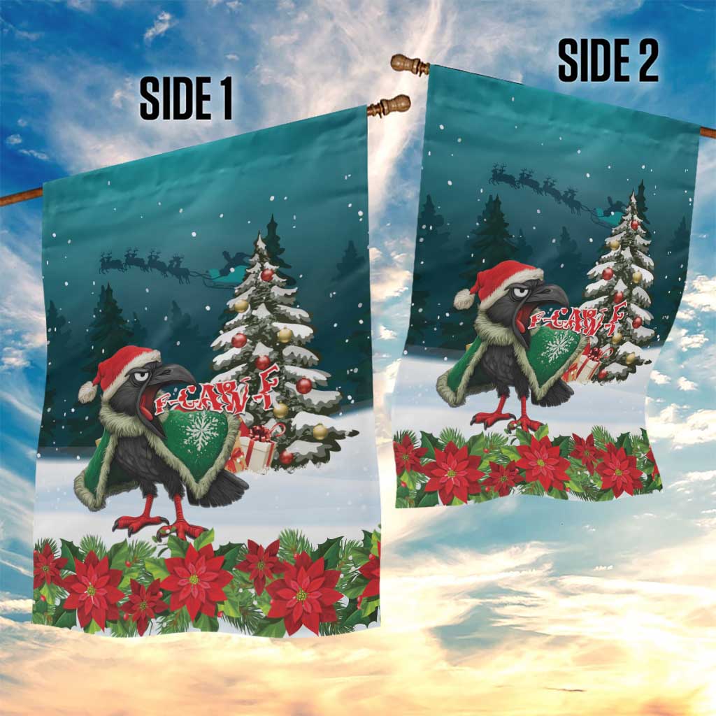 F Caw F Raven Santa Garden Flag Funny Christmas - Wonder Print Shop