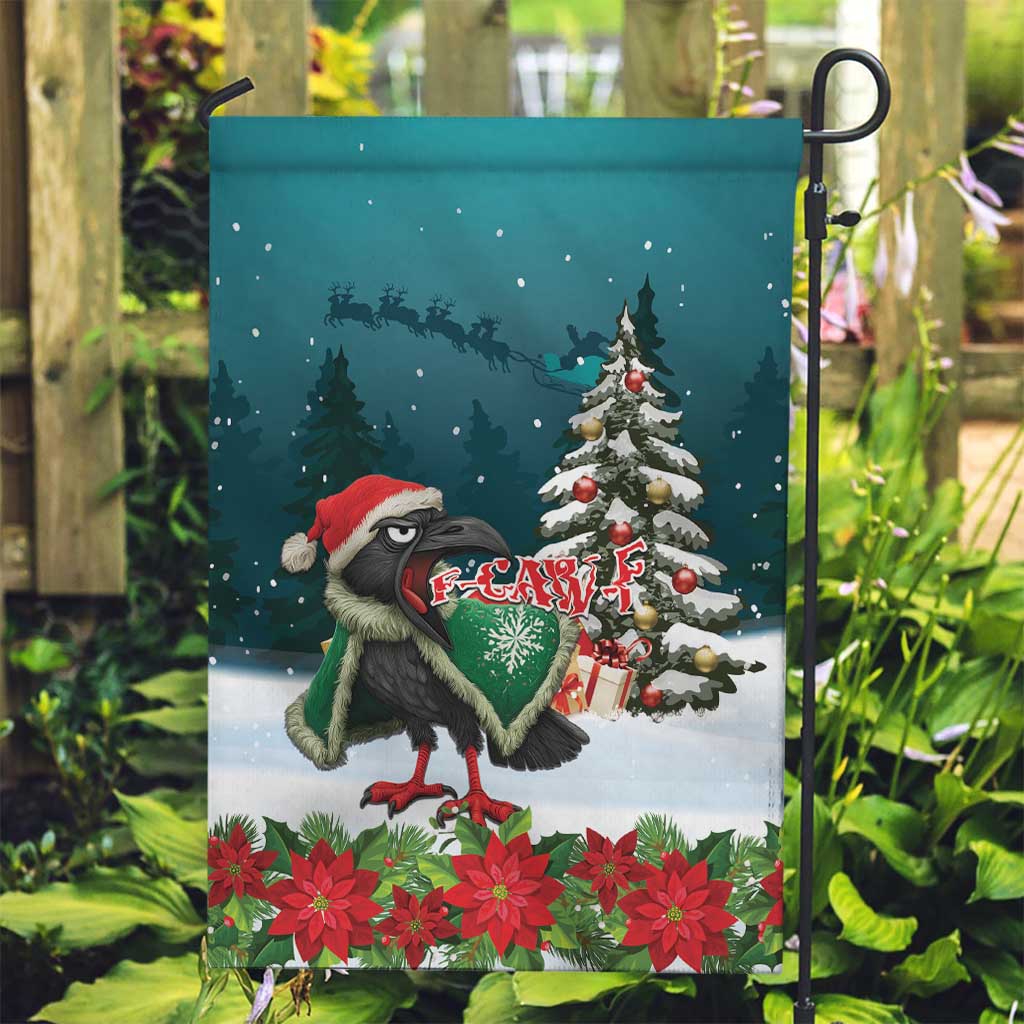 F Caw F Raven Santa Garden Flag Funny Christmas - Wonder Print Shop