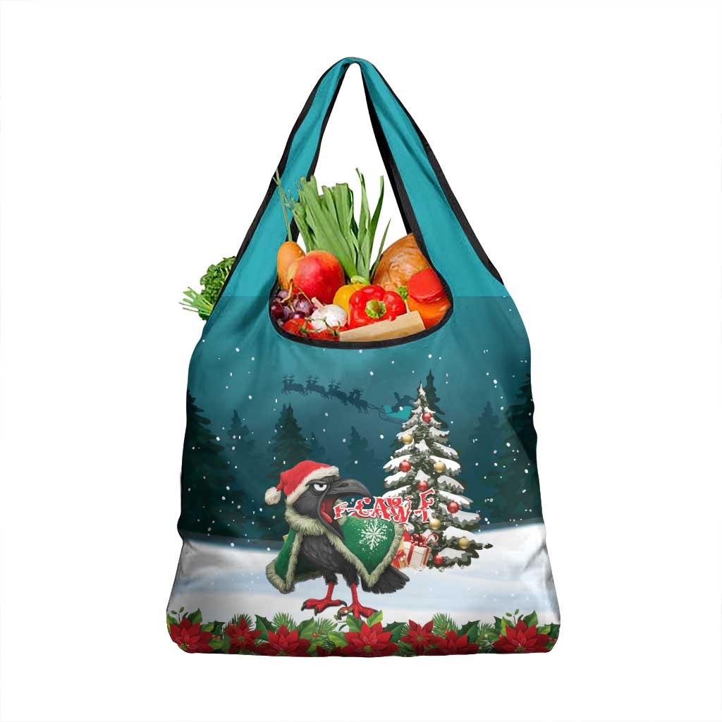 F Caw F Raven Santa Grocery Bag Funny Christmas - Wonder Print Shop