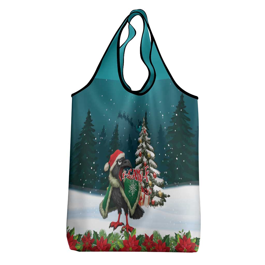 F Caw F Raven Santa Grocery Bag Funny Christmas - Wonder Print Shop