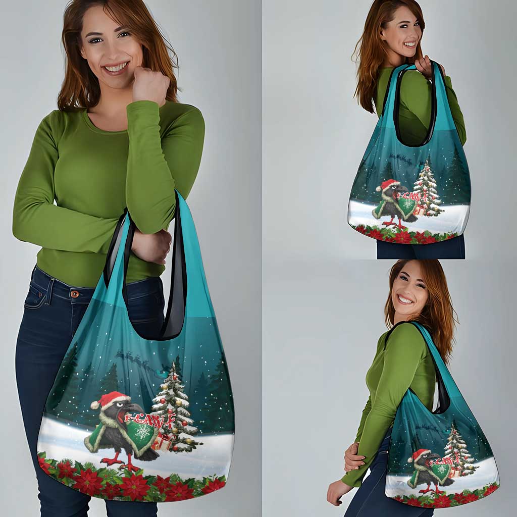 F Caw F Raven Santa Grocery Bag Funny Christmas - Wonder Print Shop