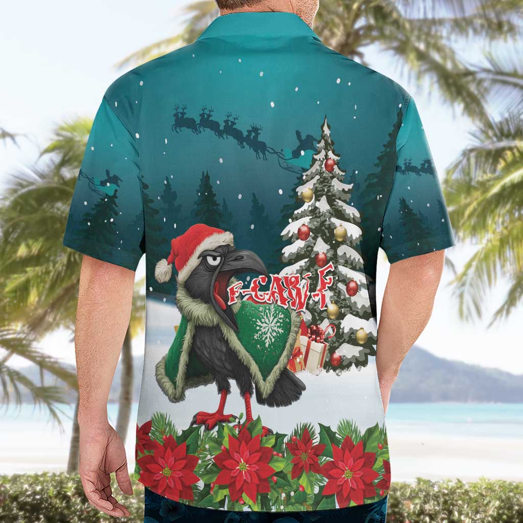 F Caw F Raven Santa Hawaiian Shirt Funny Christmas - Wonder Print Shop