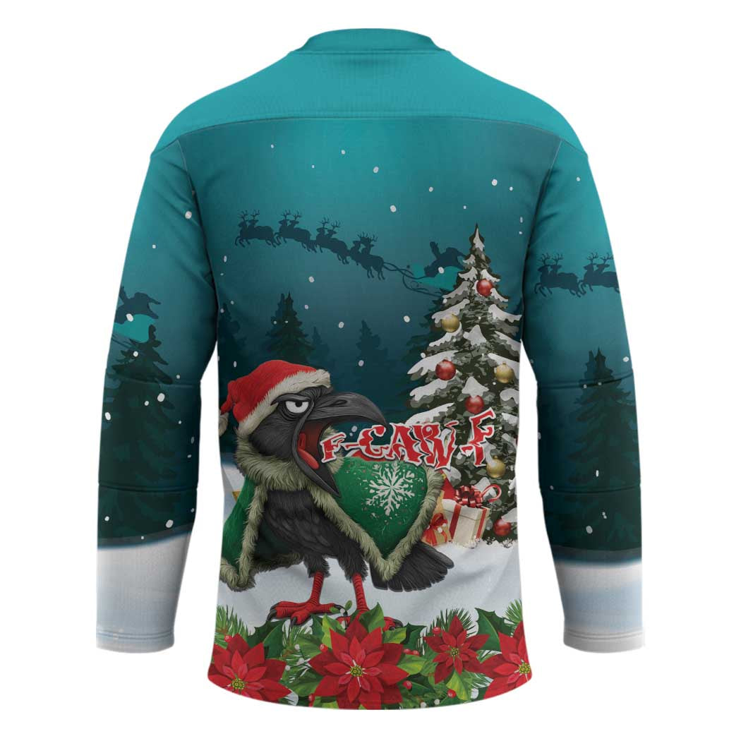 F Caw F Raven Santa Hockey Jersey Funny Christmas - Wonder Print Shop
