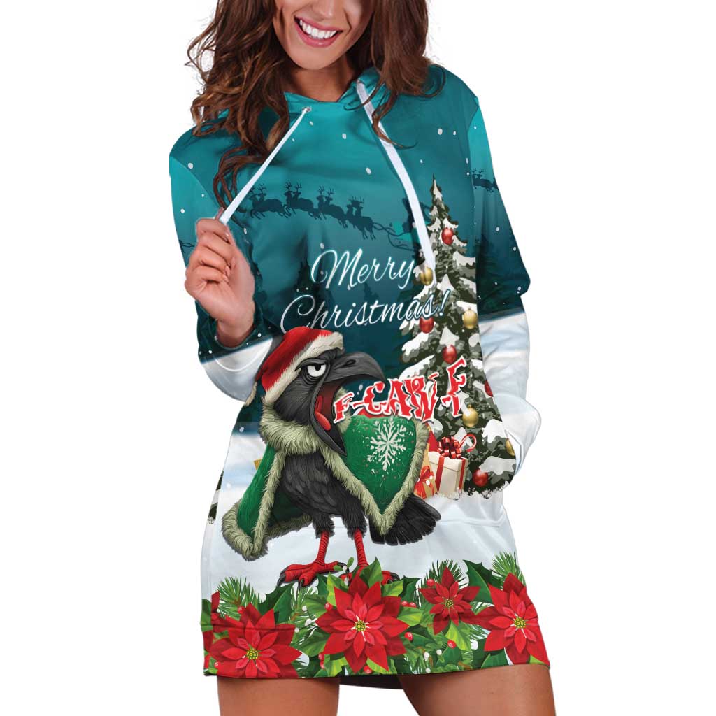 F Caw F Raven Santa Hoodie Dress Funny Christmas - Wonder Print Shop