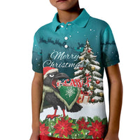 F Caw F Raven Santa Kid Polo Shirt Funny Christmas - Wonder Print Shop