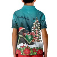F Caw F Raven Santa Kid Polo Shirt Funny Christmas - Wonder Print Shop